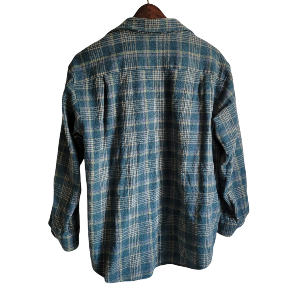 Pendleton Vintage Virgin Wool Button Down Teal Pl… - image 2
